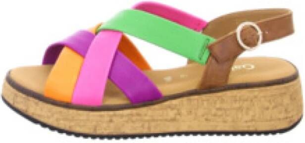 Gabor Sleehaksandaaltjes Florence plateau zomerschoen in kleurrijk design wijdte g (=wijd) - Foto 6