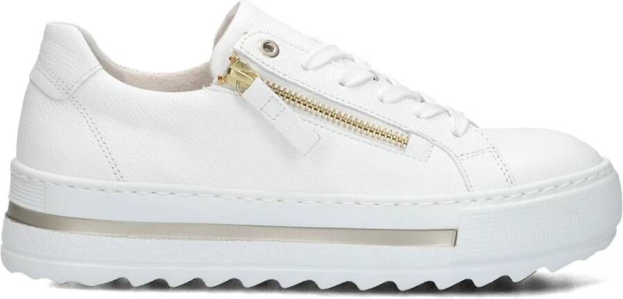 Gabor Witte lage sneakers met plateauzool