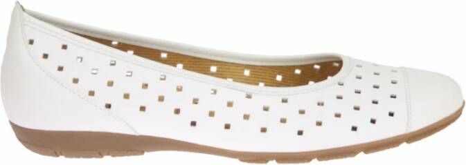 Gabor Witte Leren Ballerina Schoenen White Dames