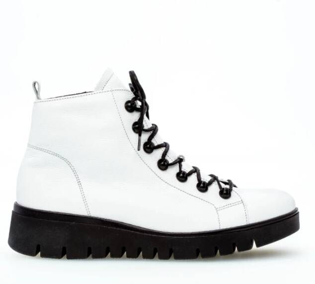 Gabor Witte leren hoge sneakers White Dames