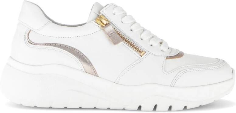 Gabor Witte Leren Sneakers Klassieke Herinterpretatie White Dames