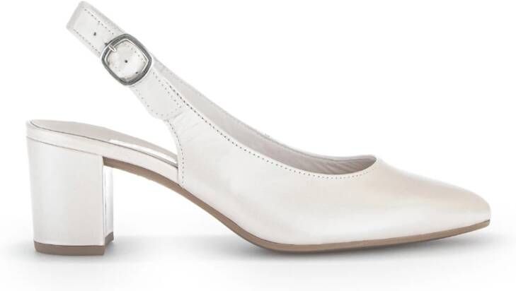 Gabor Witte metallic leren slings White Dames