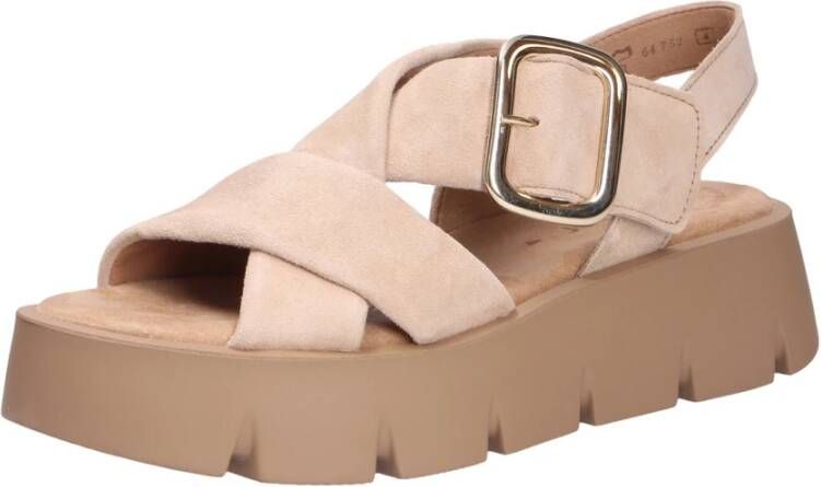 Gabor Zachte platte sandalen van velours