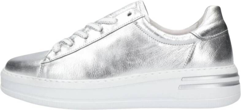 GABOR Lage Sneakers Dames 395 Maat: 38 5 Materiaal: Leer Kleur: Zilver