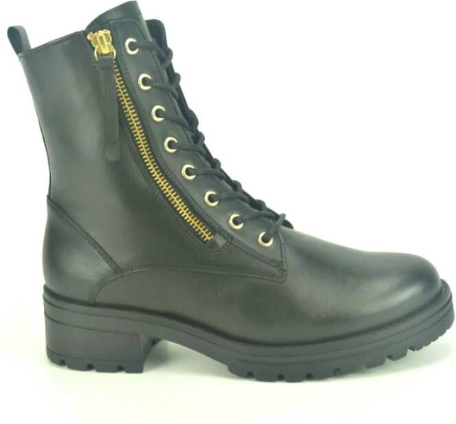 Gabor Zwarte Enkellaars met Ritsdetail Black Dames
