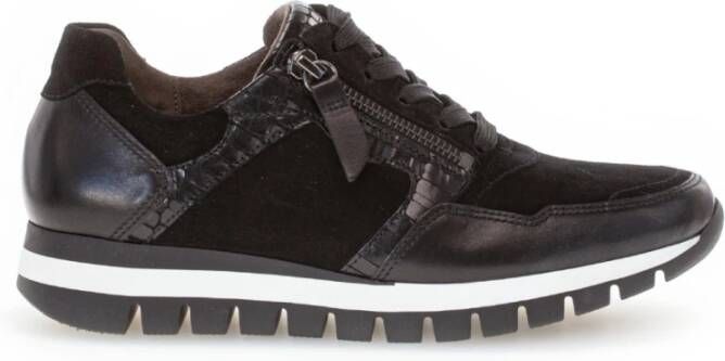GABOR Lage sneakers Dames 438 Maat: 38 Materiaal: Leer Kleur: Zwart - Foto 6