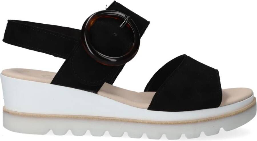 Gabor Zwarte Gemarmerde Gesp Sandaal 645.1