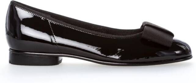 Gabor Zwarte Leren Ballet Flats Black Dames