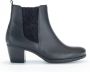 Gabor Zwarte Leren Enkellaarzen Black Dames - Thumbnail 1