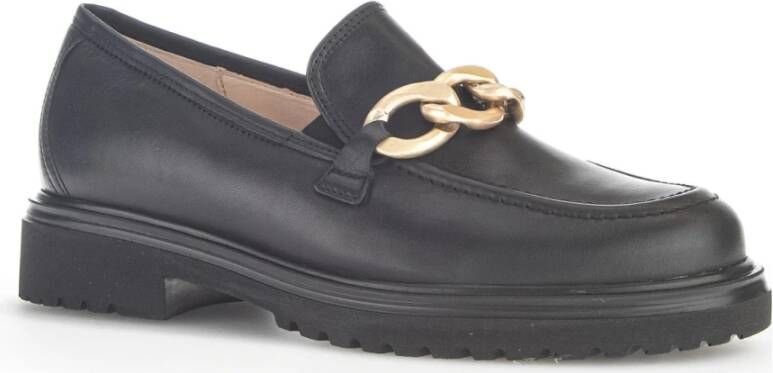 Gabor Zwarte Leren Loafers voor Dames Black Dames