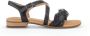 Gabor Zwarte Leren Platte Sandalen Black Dames - Thumbnail 1