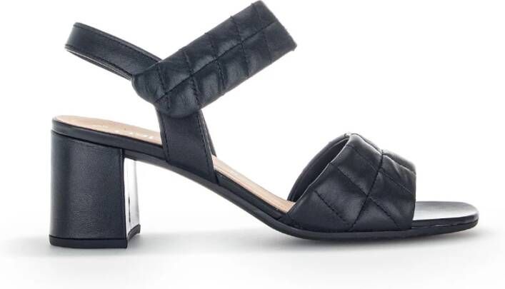 Gabor Zwarte Leren Zomer Sandalen Black Dames