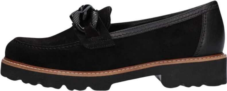 Gabor Zwarte Loafers met Kettingdetail Black Dames