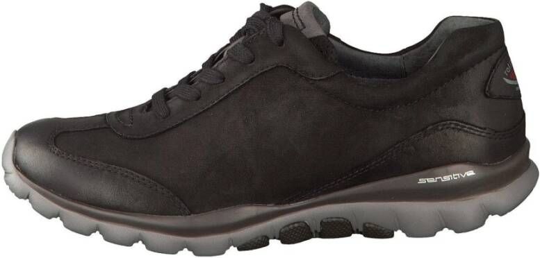 Gabor Zwarte Nubuck Leren Wandelschoen voor Dames Black Dames