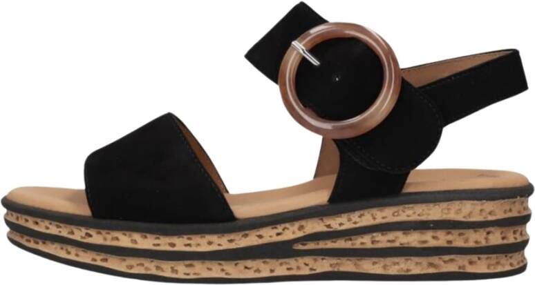 Gabor Zwarte Sandaal 550.2 Stijlvol Comfort Black Dames