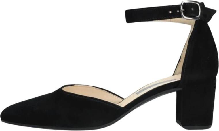 Gabor Zwarte Suède Enkelband Pump Black Dames