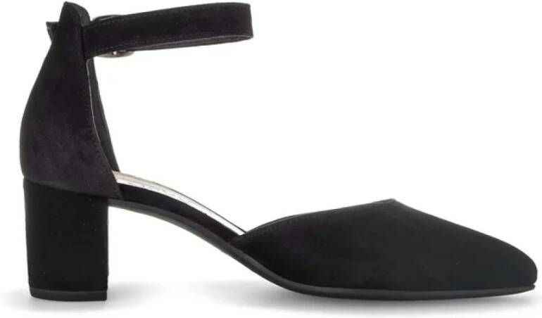 Gabor Zwarte suède pumps met blokhak