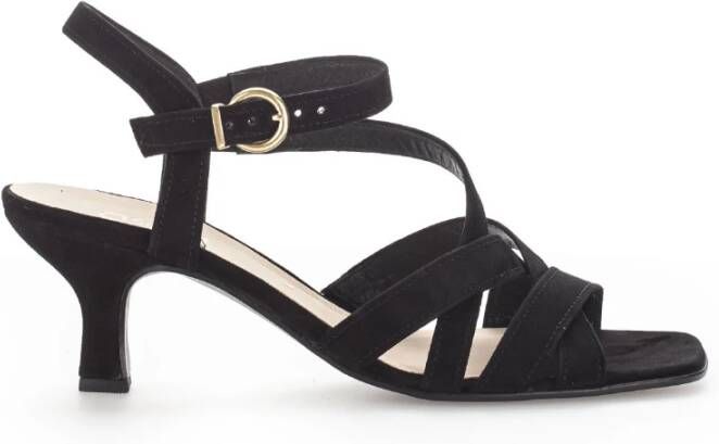 Gabor Velours Sandaal met Trichterabsatz Black Dames - Foto 4