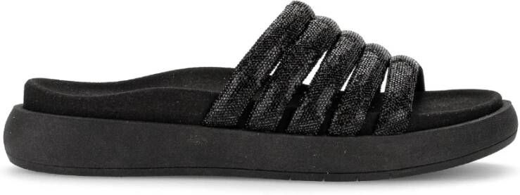 Gabor Zwarte Textiel Muiltjes Moderne Comfortabele Stijl Black Dames