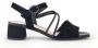 Gabor Zwarte Velours Leren Sandalen Black Dames - Thumbnail 1