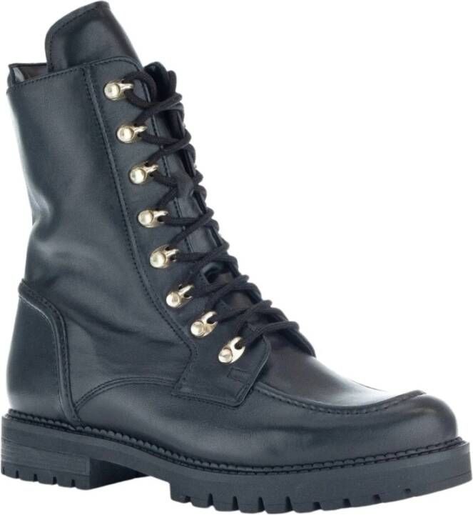 Gabor Veterboots Dames Laarzen Damesschoenen Leer 92.723.57 Zwart Maat