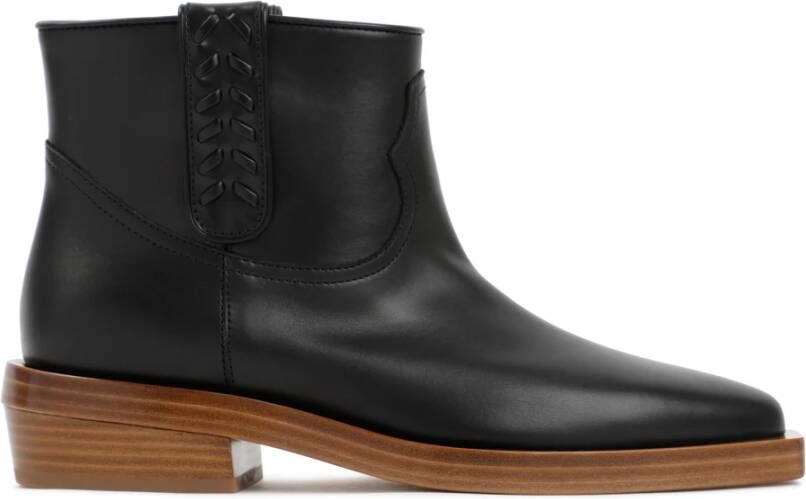 Gabriela Hearst Zwarte Leren Enkellaars Ss23 Black Dames