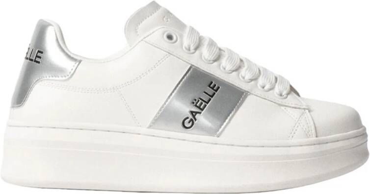 Gaëlle Paris Witte Sneaker met Metallic Zilveren Achterkant White Dames