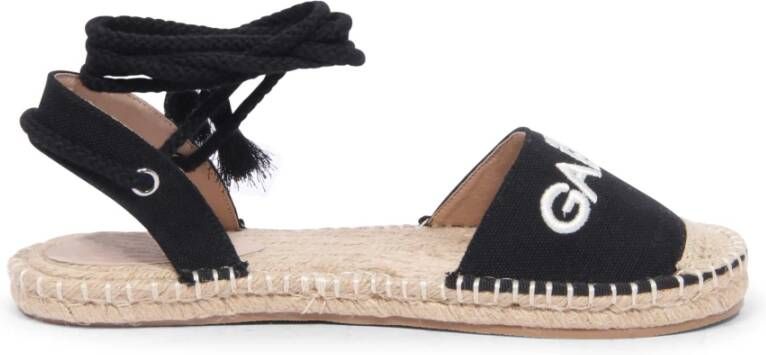 Gaëlle Paris Geborduurde platte espadrille sandalen