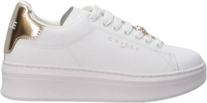 Gaëlle Paris Sportieve Vetersneakers Wit Contrast Logo White