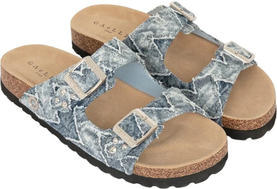 Gaëlle Paris Sandalo Denim Rivetto Personalizzato e Doppia Fibbia - Foto 2