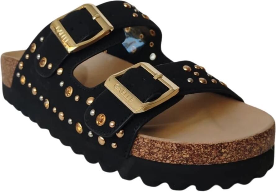 Gaëlle Paris Sandalo in suede con doppia fibbia e borchie - Foto 2