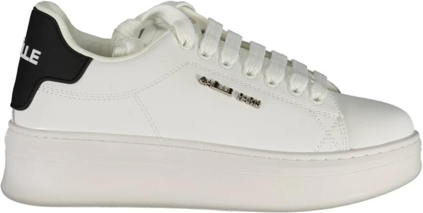 Gaëlle Paris Sportieve Vetersneakers Wit Contrast Logo White