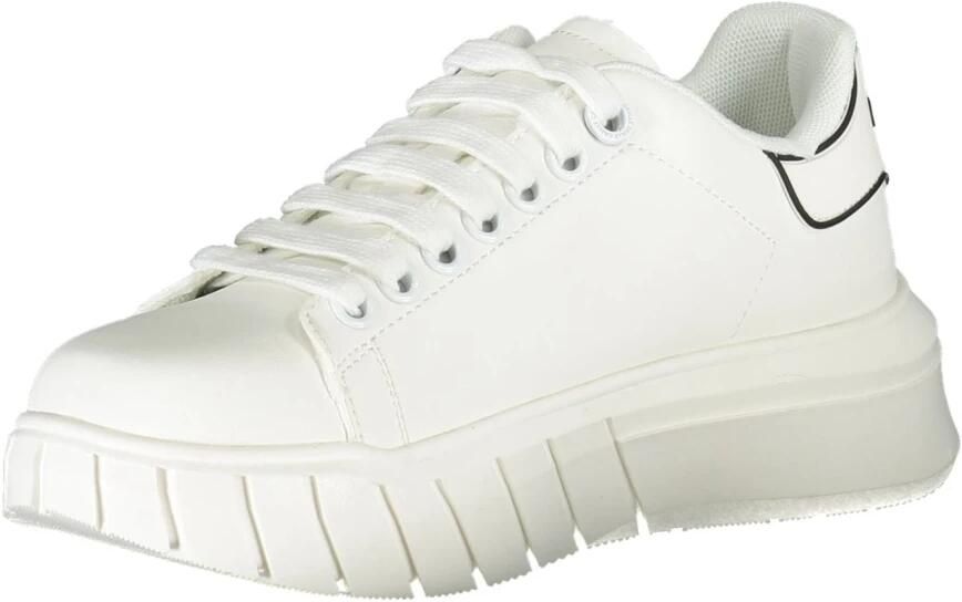 Gaëlle Paris Sportieve Vetersneakers Wit Contrast Logo White