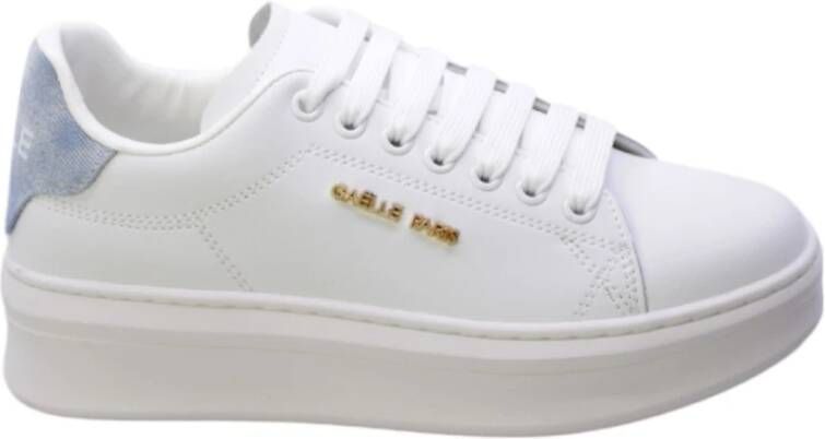 Gaëlle Paris Witte en Denim Leren Sneakers