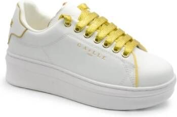 Gaëlle Paris Sportieve Vetersneakers Wit Print Logo White