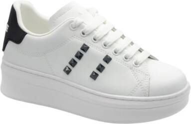 Gaëlle Paris Witte en zwarte PU Sneakers Gacaw00023 White Dames