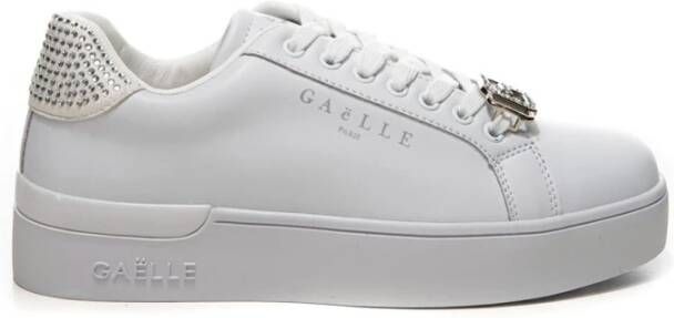 Gaëlle Paris Witte Leren Lage Sneakers Vrouwen White Dames