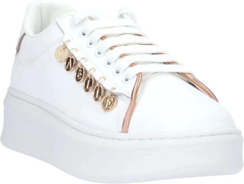 Gaëlle Paris Witte leren sneakers met gouden accenten - Foto 2