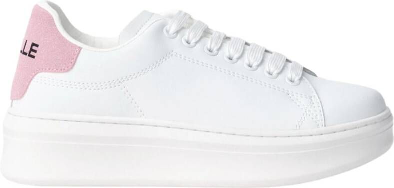 Gaëlle Paris Witte Leren Sneakers met Gouden Detail