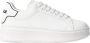 Gaëlle Paris Leren Platform Sneakers met Logo White Dames - Thumbnail 3