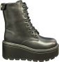 Gaëlle Paris Zwarte Eco-Leren Veterlaarzen Black Dames - Thumbnail 1