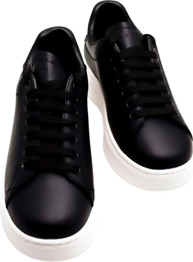 Gaëlle Paris Zwarte leren sneakers met rubberen patch - Foto 4