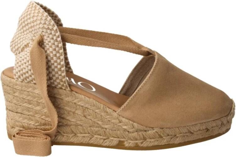 Gaimo Beige Espadrille Sandaal met Lintsluiting Beige Dames