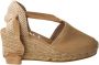 Gaimo Beige Espadrille Sandaal met Lintsluiting Beige Dames - Thumbnail 1