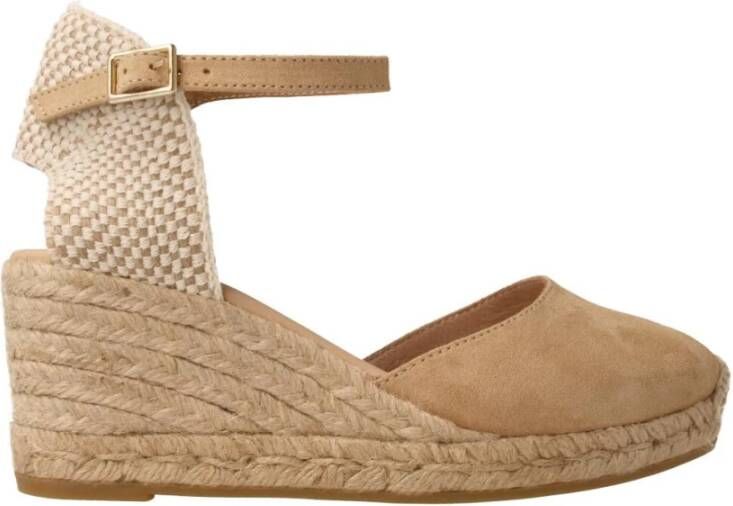 Gaimo Beige Espadrille Sandalen met Gesp Sluiting
