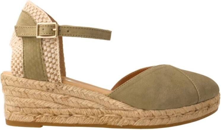 Gaimo Dames Espadrilles met V-hals in Khaki