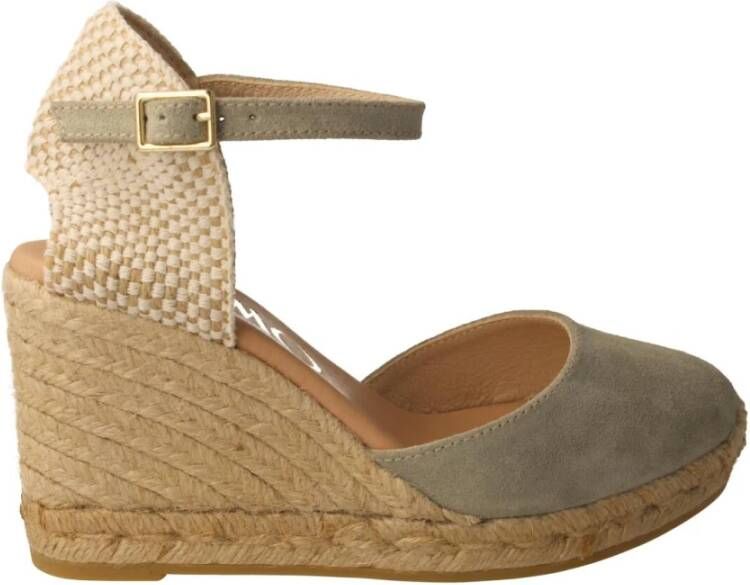 Gaimo Groene Suède Sleehak Espadrilles voor Vrouwen Multicolor Dames