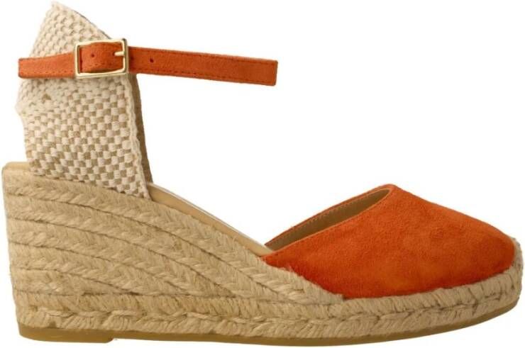 Gaimo Rode Espadrilles Sandalen met Gesp Sluiting