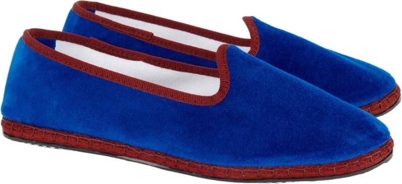 Gallo Blauwe fluwelen damesschoenen met contrasterende details Blue Dames