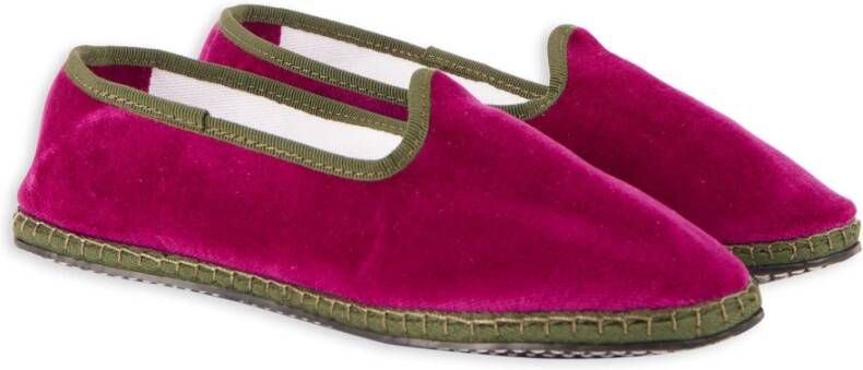 Gallo Dames effen fuchsia fluwelen schoenen met contrasterende details Purple Dames